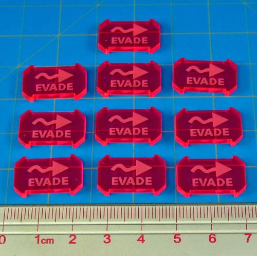 LITKO Fluorescent Pink Evade Defense Tokens Compatible with Star Wars Armada (10)